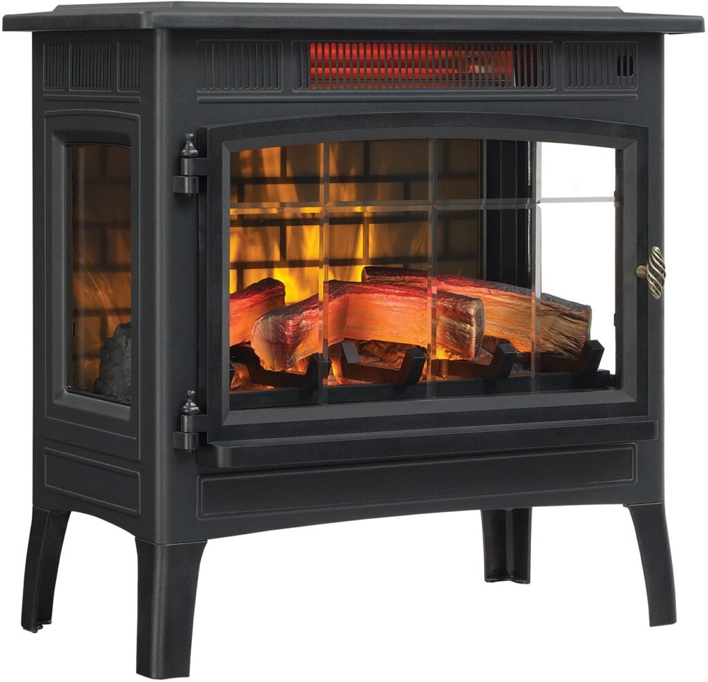 Duraflame 3D Infrared Electric Fireplace Stove With Remote Control Portable Indoor Space Heater