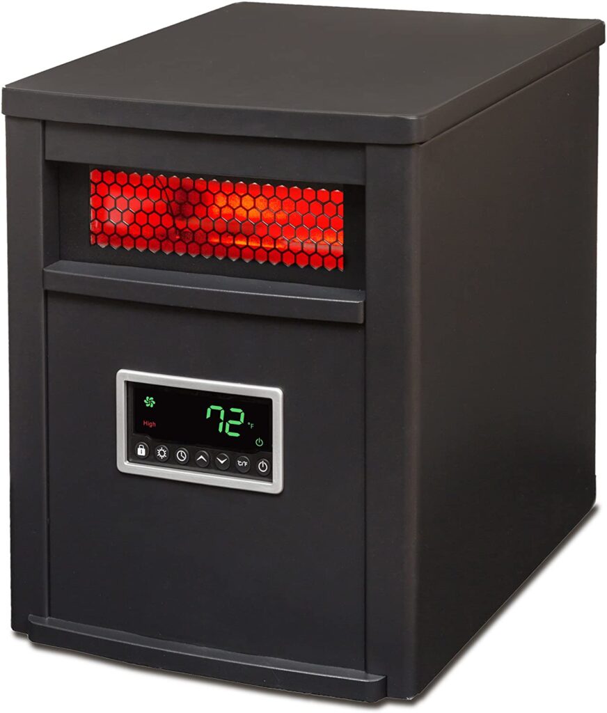 LIFE SMART Black 6 Element Infrared Large Room Heater