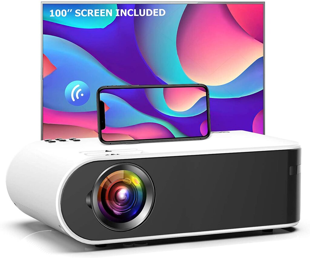 Mini Projector, GooDee W18 Wi Fi Movie Projector With Synchronize Smartphone Screen With 1080P Support